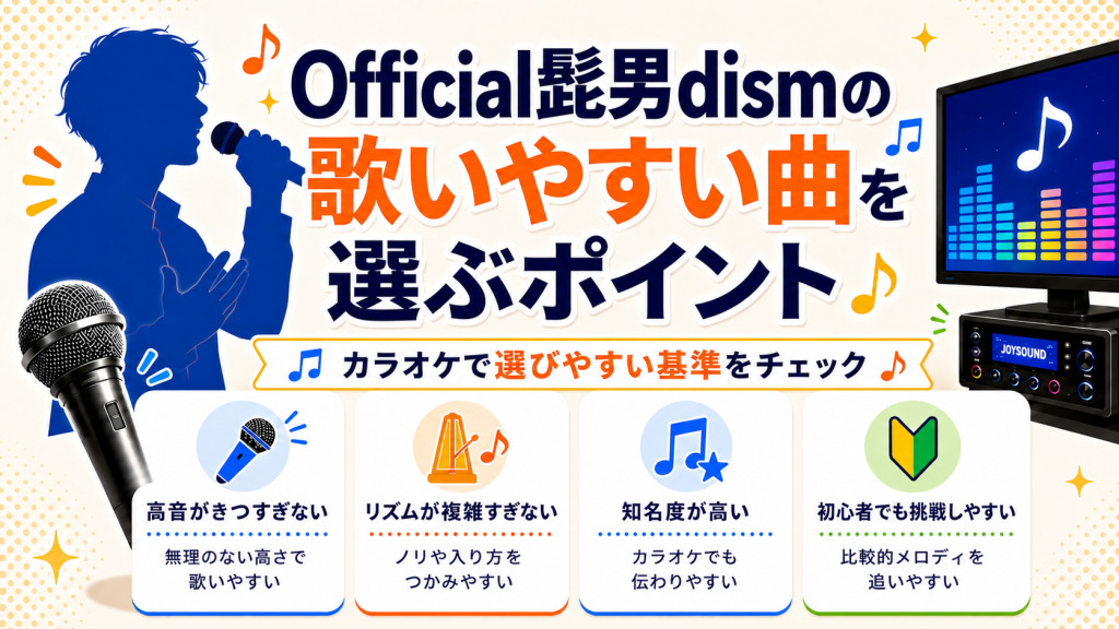 ヒゲダン_歌いやすい曲_選ぶポイント
